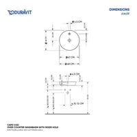حوض مغسله كيب كود سطحي بفتحه خلاط
