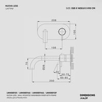 خلاط مغسلة جداري مع إطار Nuova Less LN00551