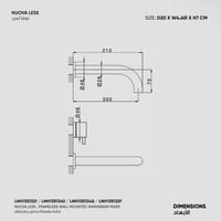 خلاط مغسلة جداري بدون إطار Nuova Less LNH13513