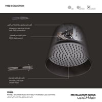 رأس دش مطري سقفي مع اضاءة Fred​ - FDS02