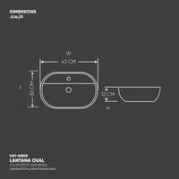 حوض مغسلة سطحي لانتانا (بيضاوي) ​ - WB08