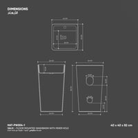 مغسلة ساليكس أرضية / طولية مع فتحه خلاط HAT-PW204-...