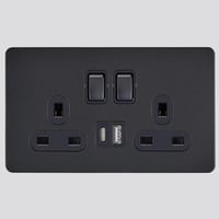 مقبس ثلاثي 13 امبيرثنائي القطب (مزدوج)+مقبسين يو ا...