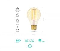 لمبة E27 ذكية 450 لومين درجة لون الاضاءة 2700K-180...