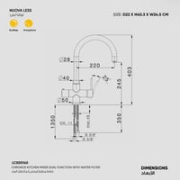 خلاط مطبخ (مجلى) مع مخرج ل فلتر الماء Nuova Less -...