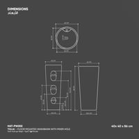 مغسلة تويا أرضية / طولية مع فتحه خلاط HAT-PW202