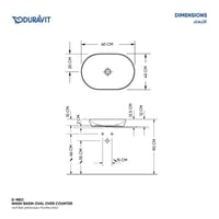 حوض مغسله دينيو بيضاوي فوق الرف