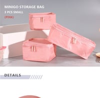 حقيبة تخزين حجم صغير عدد 3 (وردي)