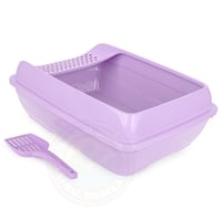 فيلاين قو حوض رمل بنفسجي للقطط مع مصفاة ومجرفة