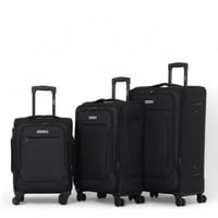 طقم شنط سفر قماش 3 قطع دبل كفرات هيكل ألمونيوم وسح...