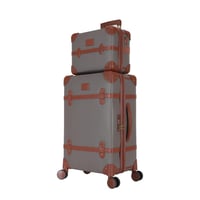 طقم حقائب سفر كلاسيكية من 4 قطع – مغطاة بجلد فاخر...