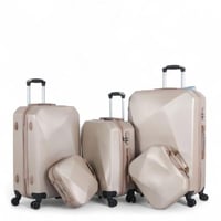 طقم شنط سفر - مكون من 5 قطع يشمل 3 شنط تروللي وشنط...