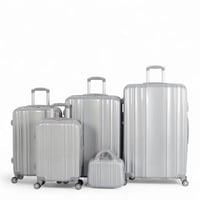 طقم حقائب سفر عصري ومتين - 5 قطع من مادة ABS عالية...