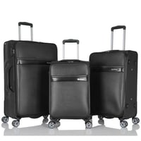 طقم حقائب سفر جلد 3 قطع بخامة جلد PU الفاخرة، تصمي...