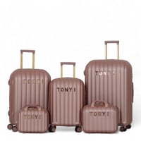 طقم شنط سفر دبش عروسة - مكون من 5 قطع يشمل 3 شنط ت...