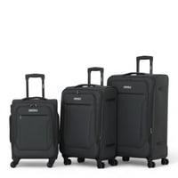 طقم شنط سفر قماش 3 قطع دبل كفرات هيكل ألمونيوم وسح...