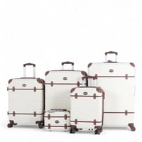 طقم حقائب سفر كلاسيكي فاخر - 5 قطع بتصميم أنيق وحم...