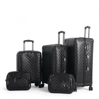طقم حقائب سفر فاخرة ومحصنة - 5 قطع (3 ترولي + 2 حق...