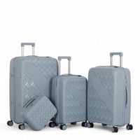 طقم حقائب سفر (4 قطع) بتصميم ماسي أنيق وضد الكسر -...