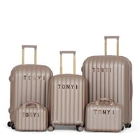 طقم شنط سفر دبش عروسة - مكون من 5 قطع يشمل 3 شنط ت...