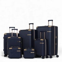 طقم شنط 7 قطع عرائس يشمل 5 شنط تروللي وشنطتين للمك...