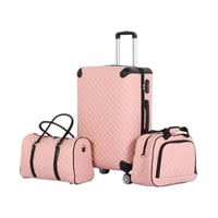 طقم حقائب سفر فاخرة ومحصنة - 5 قطع (3 ترولي + 2 حق...