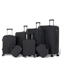 طقم شنط 7 قطع يشمل 5 شنط تروللي وشنطتين للمكياج -ب...