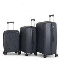 طقم حقائب سفر فاخرة ومتكاملة - 3 قطع من البولي برو...