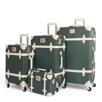 طقم حقائب سفر كلاسيك - مصنوع من الخشب الصلب والجلد...