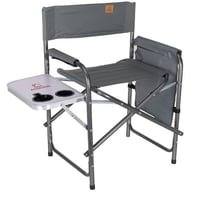 كرسي رحلات قابل للطي مع طاولة جانبية وجيب