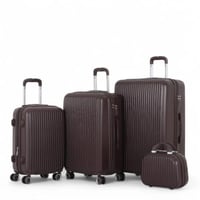 طقم حقائب سفر مكون من 4 قطع يشمل حقيبة يد - بكفرات...