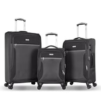 طقم شنط سفر قماش 3 قطع دبل كفرات هيكل ألمونيوم وسح...