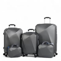 طقم شنط سفر - مكون من 5 قطع يشمل 3 شنط تروللي وشنط...