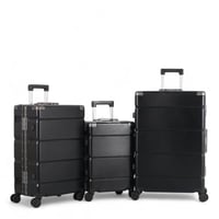 طقم حقائب سفر فاخرة من الألومنيوم - 3 قطع بتصميم ع...