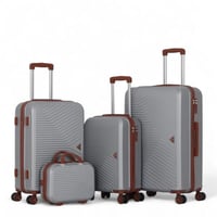 طقم شنط فايبر ABS مكون من 4 قطع يشمل حقيبة مكياج -...