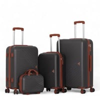 طقم شنط فايبر ABS مكون من 4 قطع يشمل حقيبة مكياج -...