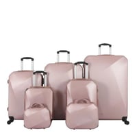 طقم شنط سفر - مكون من 7 قطع يشمل 5 شنط تروللي وشنط...