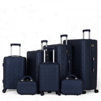 طقم شنط 7 قطع يشمل 5 شنط تروللي وشنطتين للمكياج -ب...