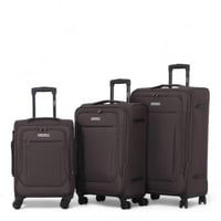 طقم شنط سفر قماش 3 قطع دبل كفرات هيكل ألمونيوم وسح...