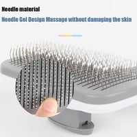 مشط حديد للقطط والكلاب مع مكبس لإزالة الشعر لون رم...