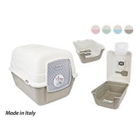 ليتر بوكس مغلق للقطط مع مجرفه داخليه وفلتر - لون ا...