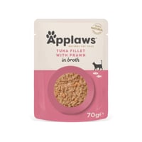 ابلاوز طعام رطب للقطط بالتونا مع الجمبري في المرق...