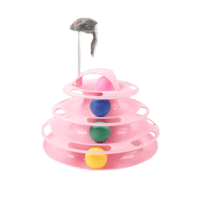 لعبة الكرات برج المسارات مع فار للقطط لون أزرق