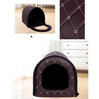 بيت القطط صغير الحجم وأنيق مصنوع من الجلد الصناعي