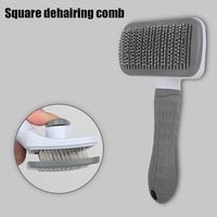 مشط حديد للقطط والكلاب مع مكبس لإزالة الشعر لون رم...