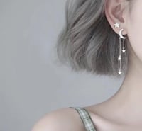 حلق الهلال والنجوم فضي