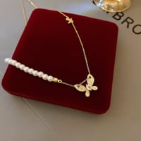 سلسال Zircon pearl موديل كوري 18K