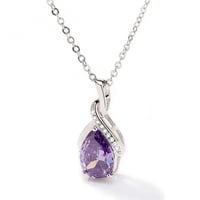 قلادة قطرة الماء بحجر الجشمت فضة 925