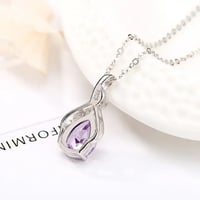 قلادة قطرة الماء بحجر الجشمت فضة 925