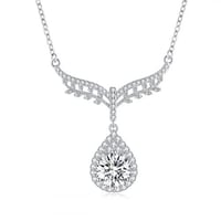 عقد جناح الملاك الماس مويسانيتي 3قيراط